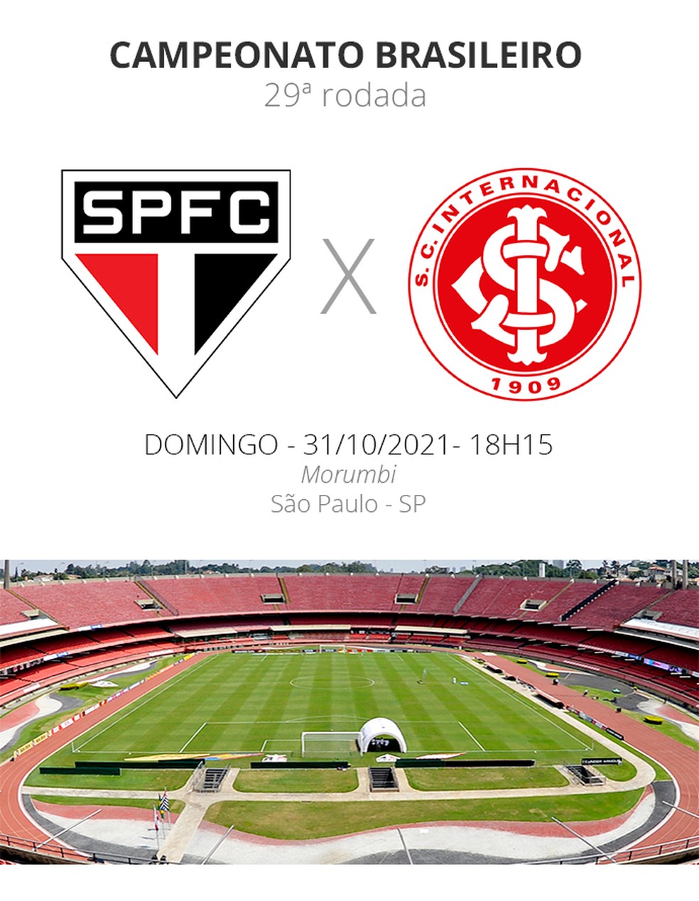 SPNet São Paulo x Internacional veja onde assistir escalações